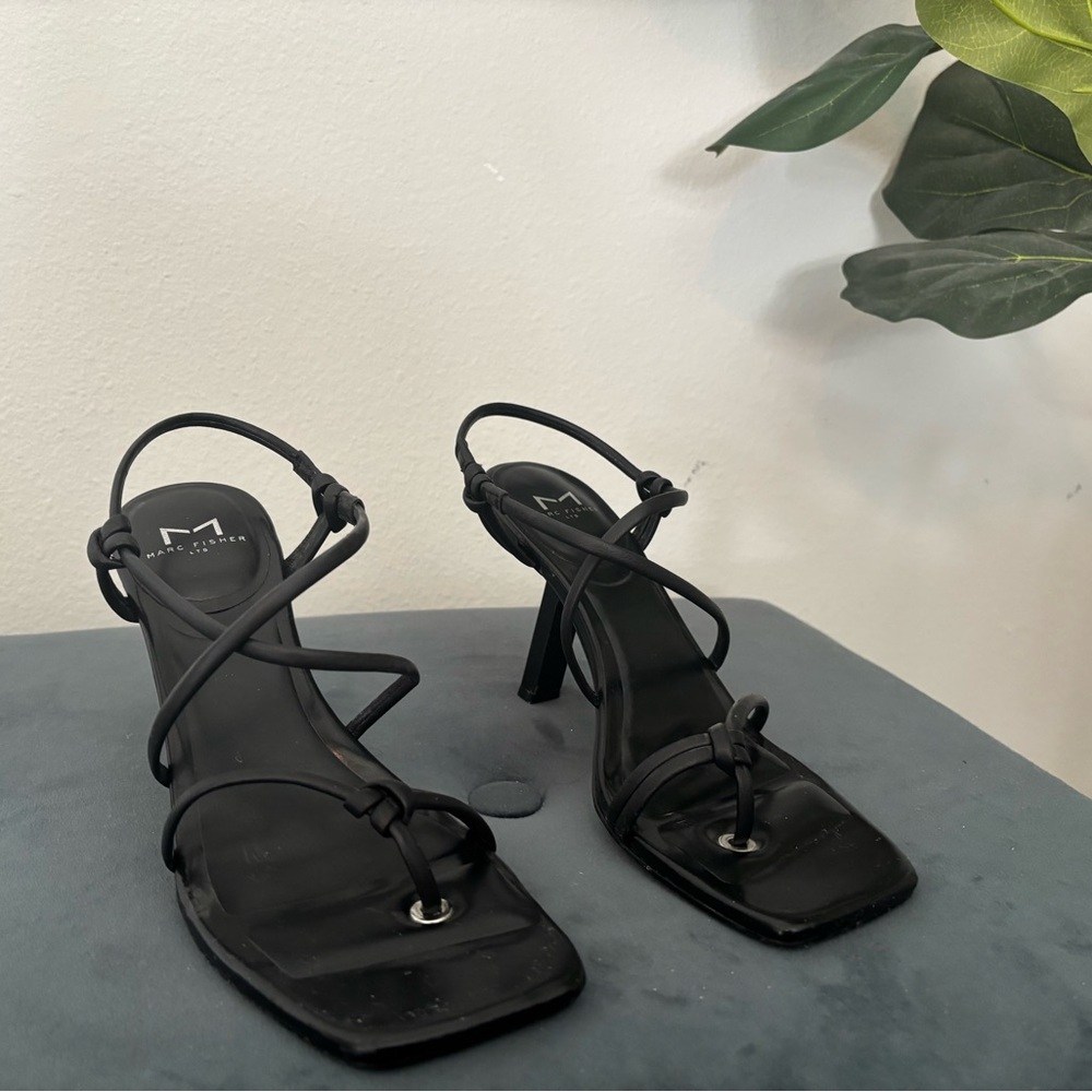 Marc Fisher Black Strappy Heels